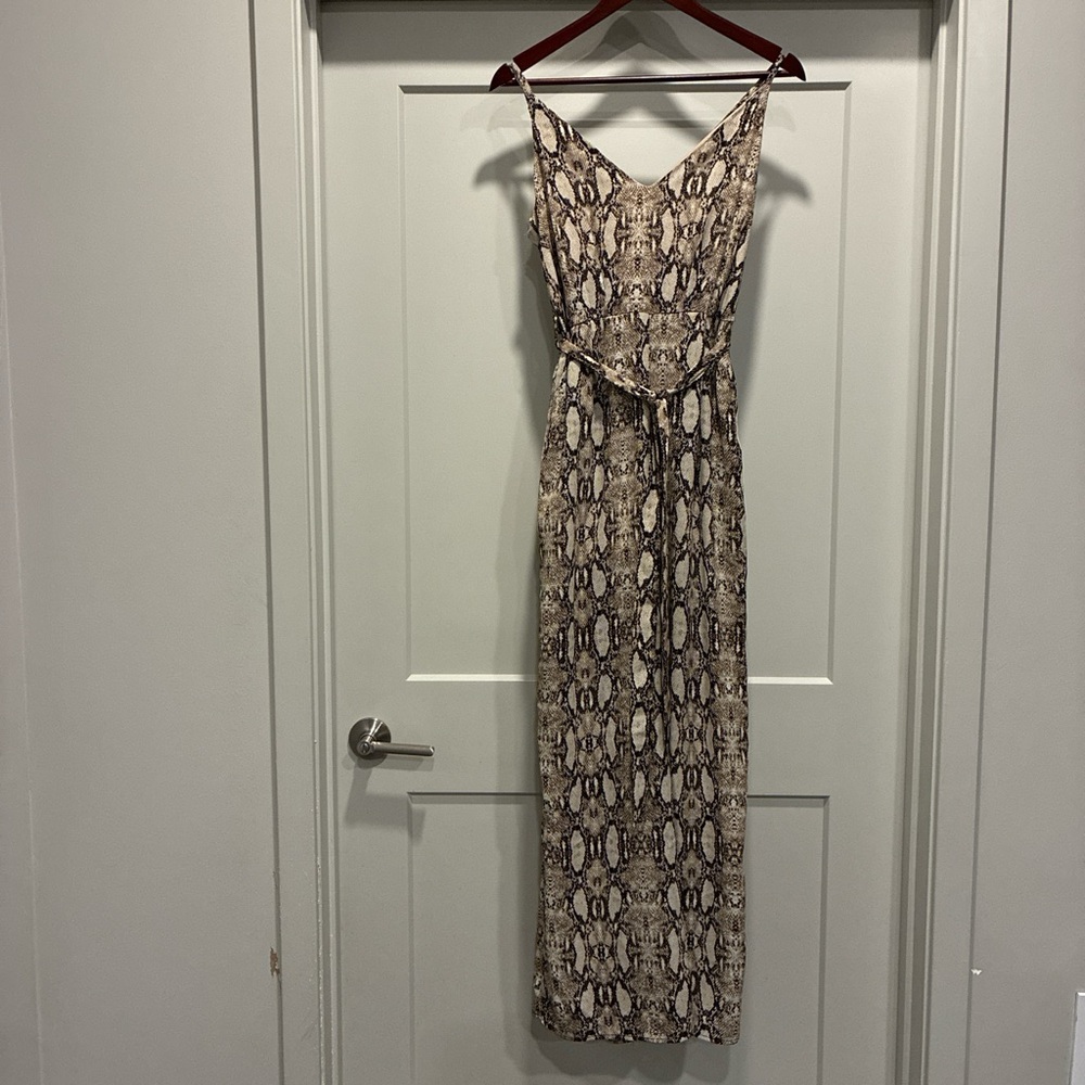 HYFVE Snake Print Maxi Dress in Brown and Cream